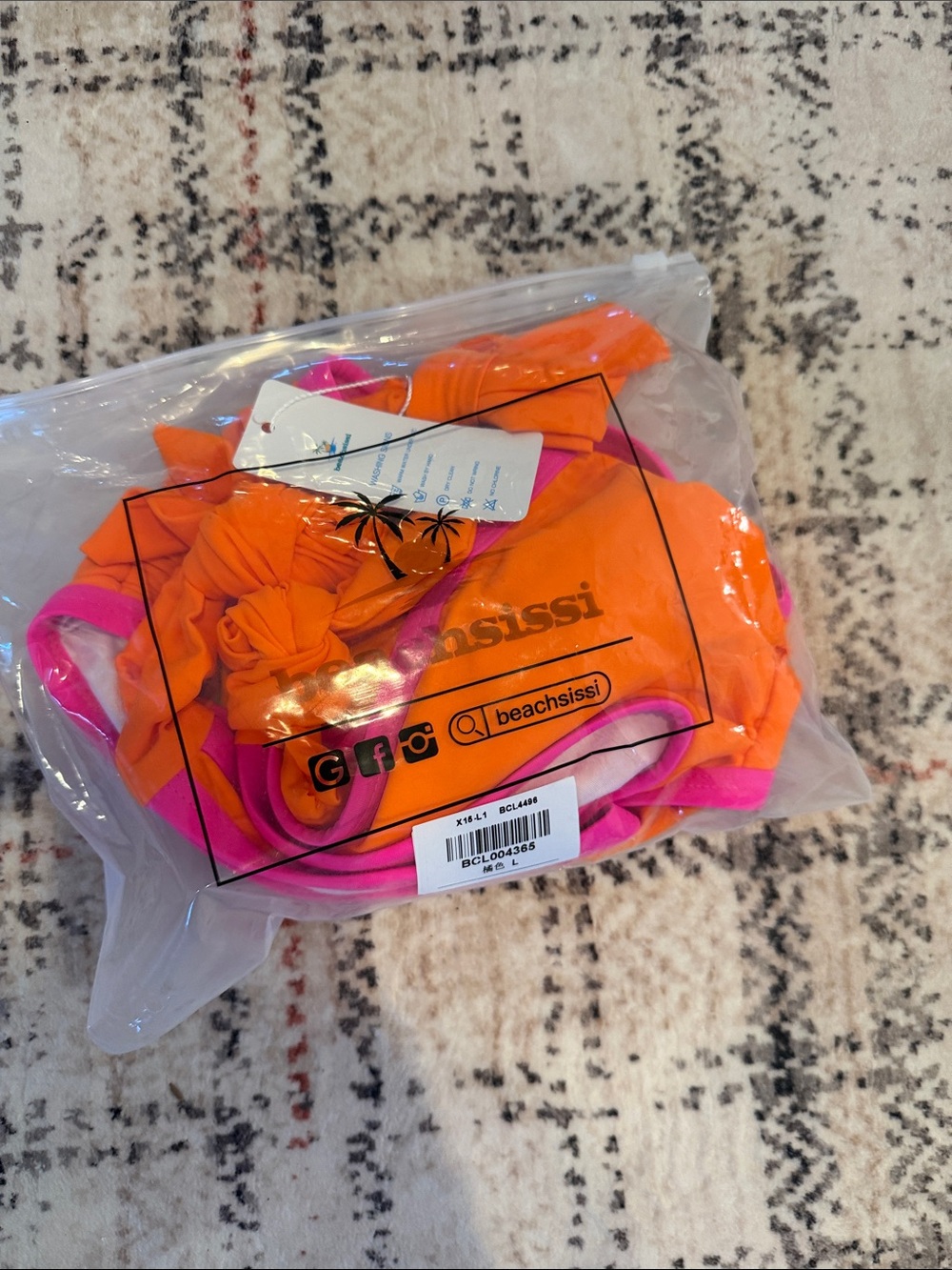 beachsissi Neon Orange & Pink Women's Bikini Set